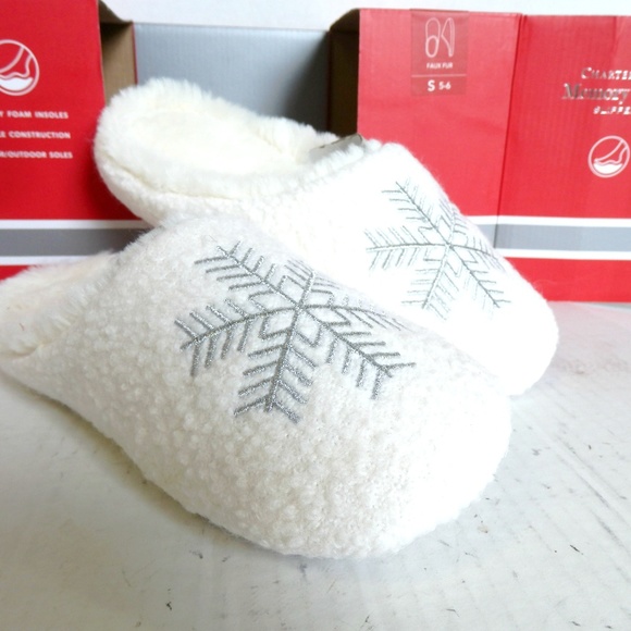 Charter Club Snowflake Slippers White S , L, XL - Picture 4 of 5
